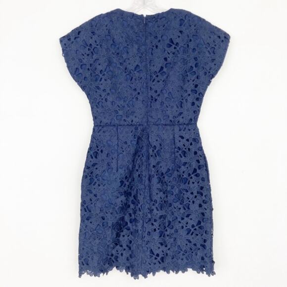 Banana Republic Navy Blue Lace Crochet Dress Sz 0 - Picture 3 of 7